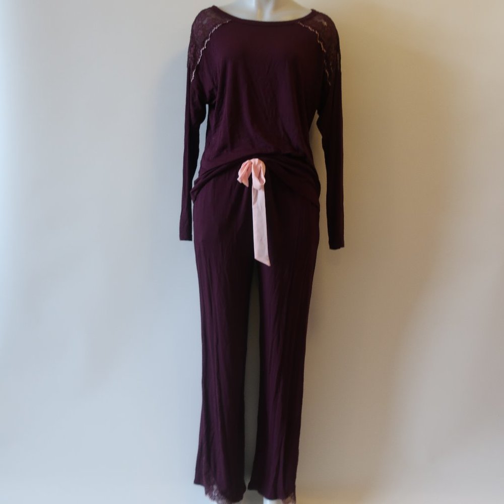 NWT WOMENS FLEUR'T WITH ME PURPLE TWO PIECE PAJAMA SET SZ M*